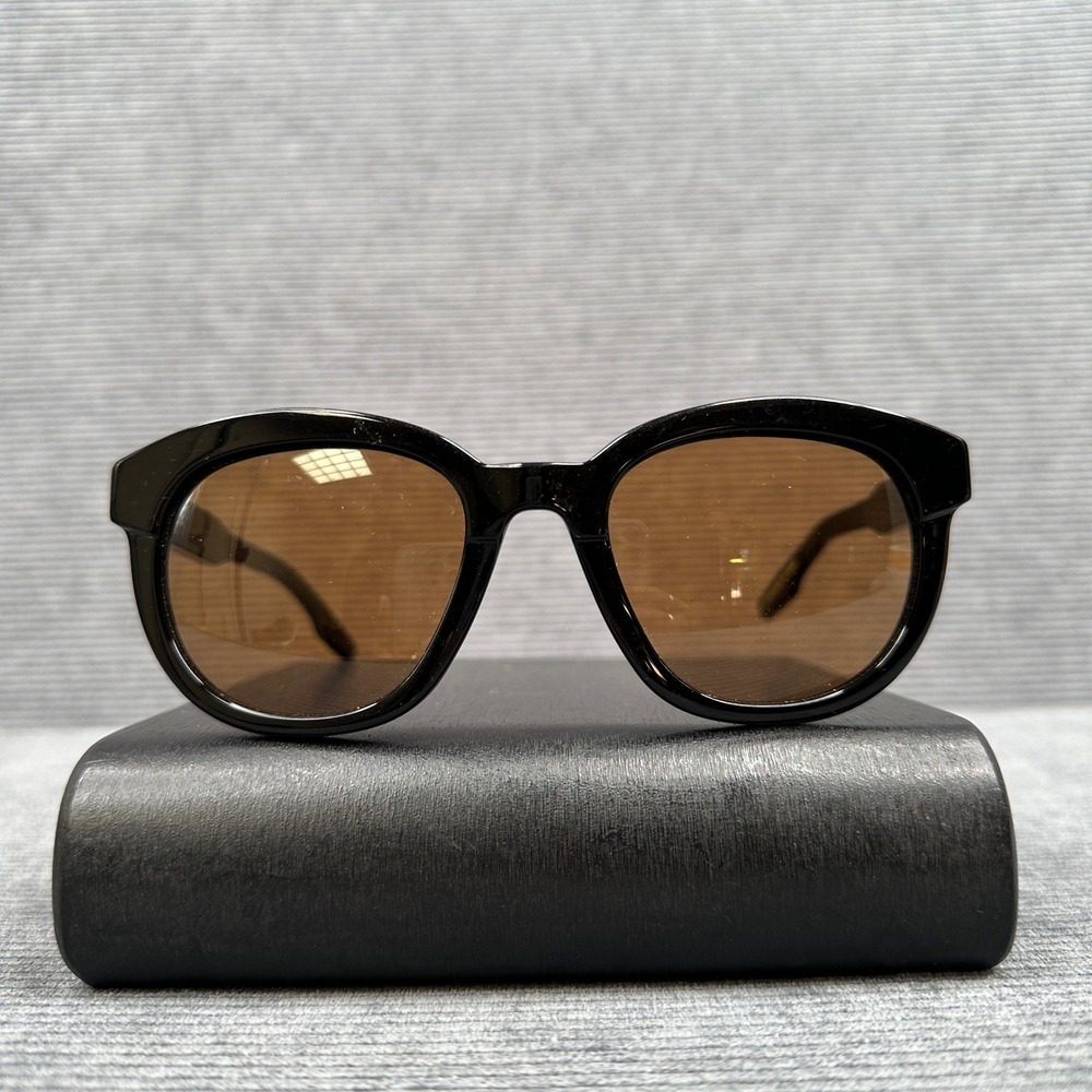 IVI Allison Black Y2K Sunglasses Brown Lens Handmade in Japan 091670-910 53mm